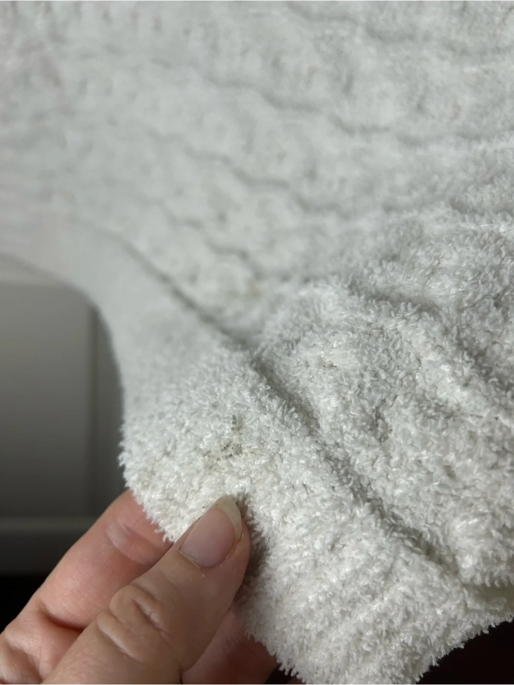 Novogratz Cable Sweater Knit Baby Blanket White Chenille Soft Security Lovey